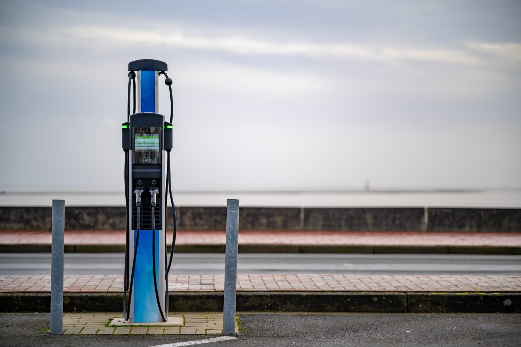 ev charging station in a parking lot