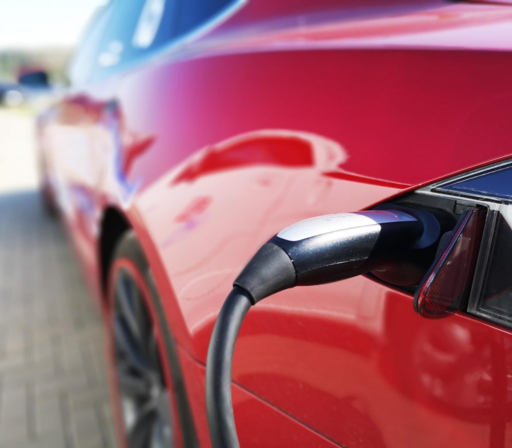 red ev charging